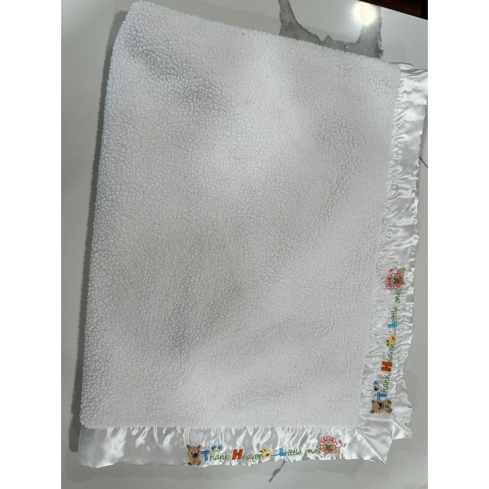Child of Mine by Carters White Sherpa Baby Blanket Thank Heaven For Little Ones